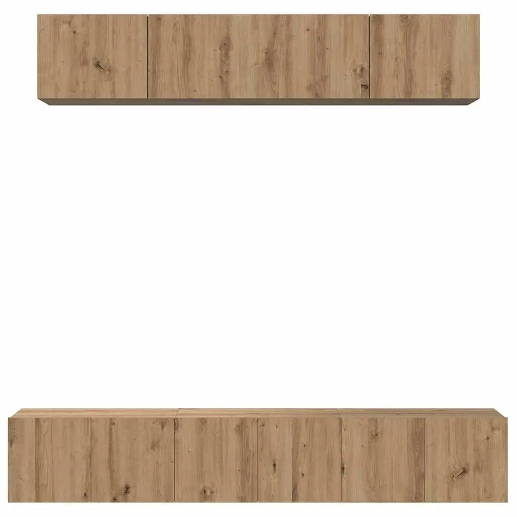Ensemble meuble TV 5 pc Chêne artisanal Bois d’ingénierie - XIOS