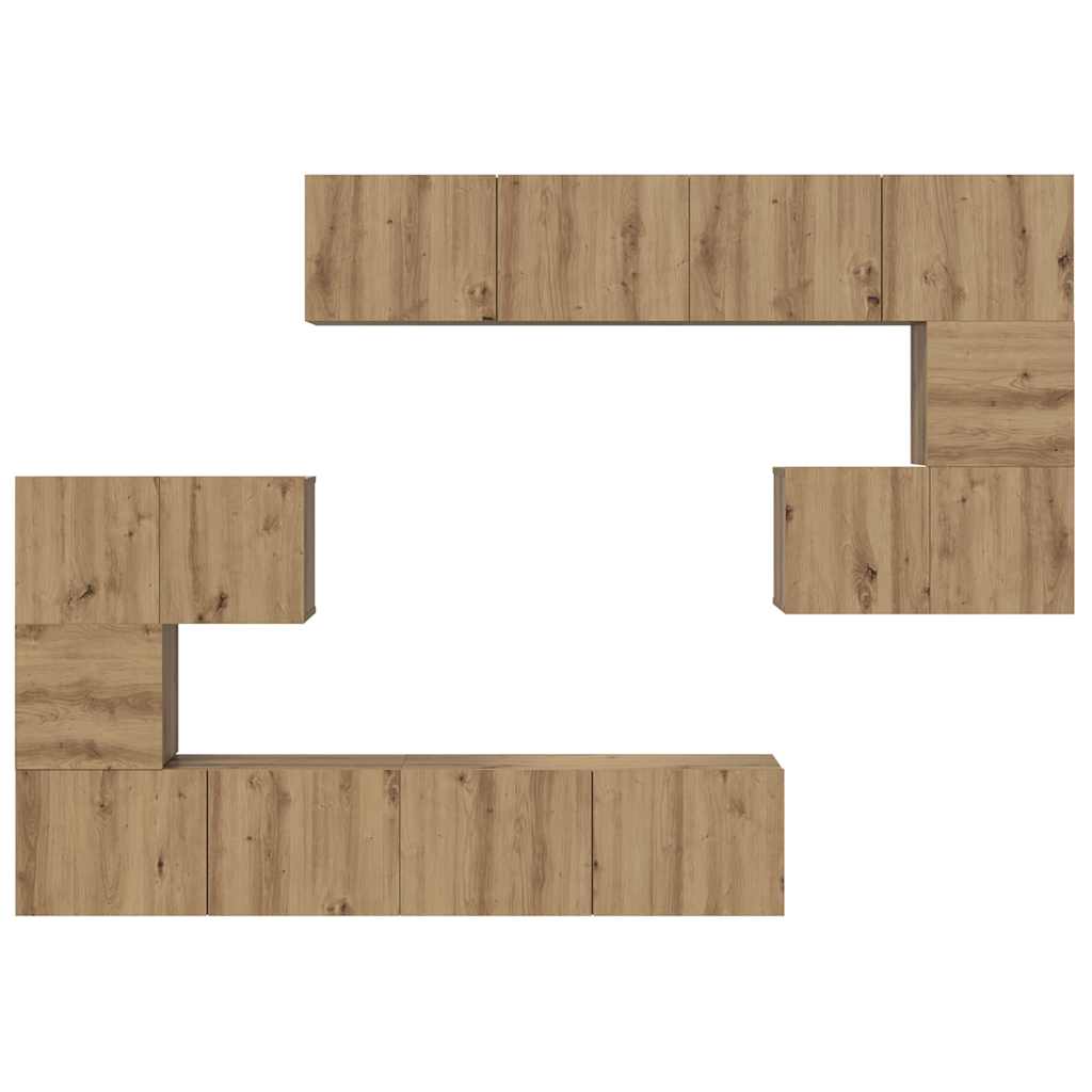 Ensemble meuble TV 8 pcs Chêne artisanal Bois d'ingénierie - XIOS