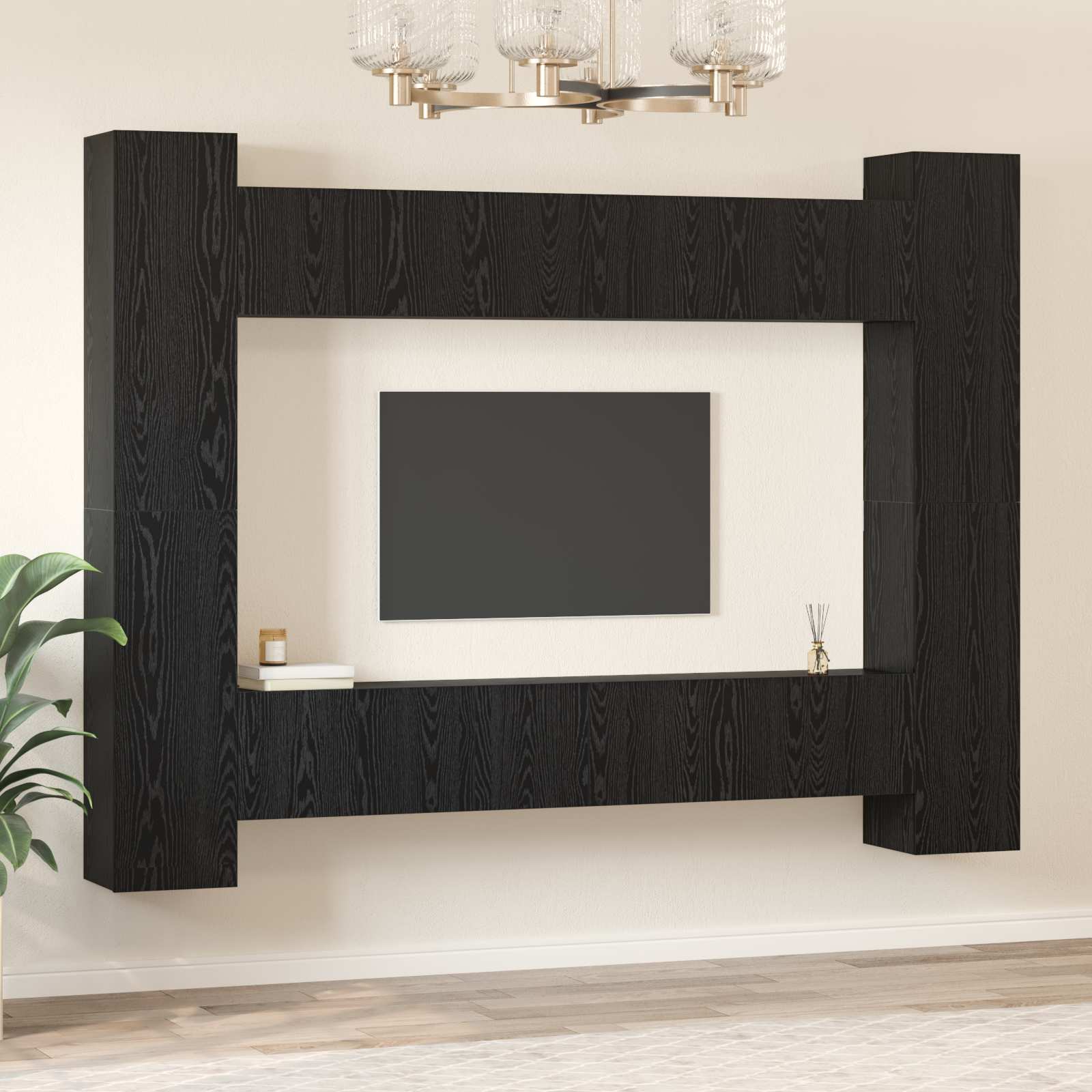Ensemble meuble TV 10 pcs Chêne noir 30,5 x 30 x 90 cm - XIOS