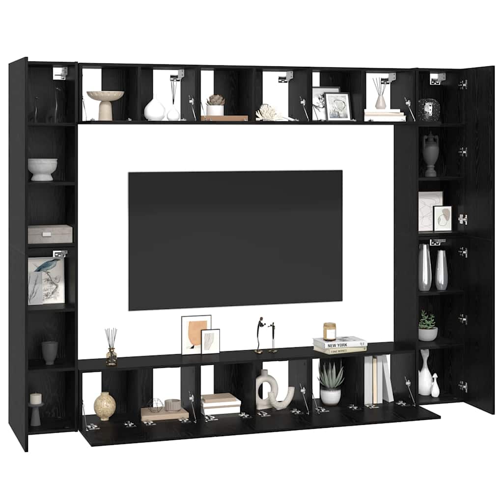 Ensemble meuble TV 10 pcs Chêne noir Moyen 30,5 x 30 x 90 cm - XIOS