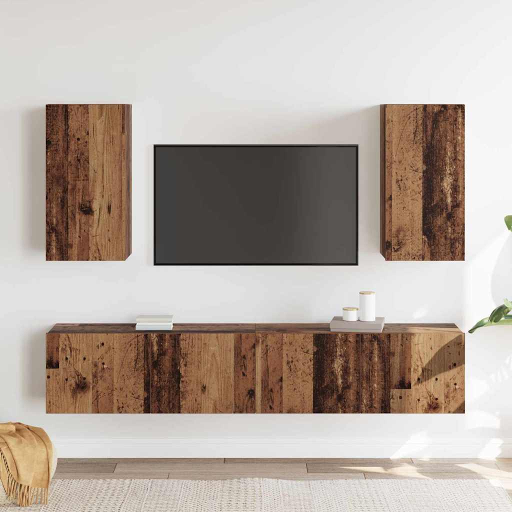 Ensemble meuble TV 4 pcs Bois ancien 80 x 30 x 30 cm - XIOS