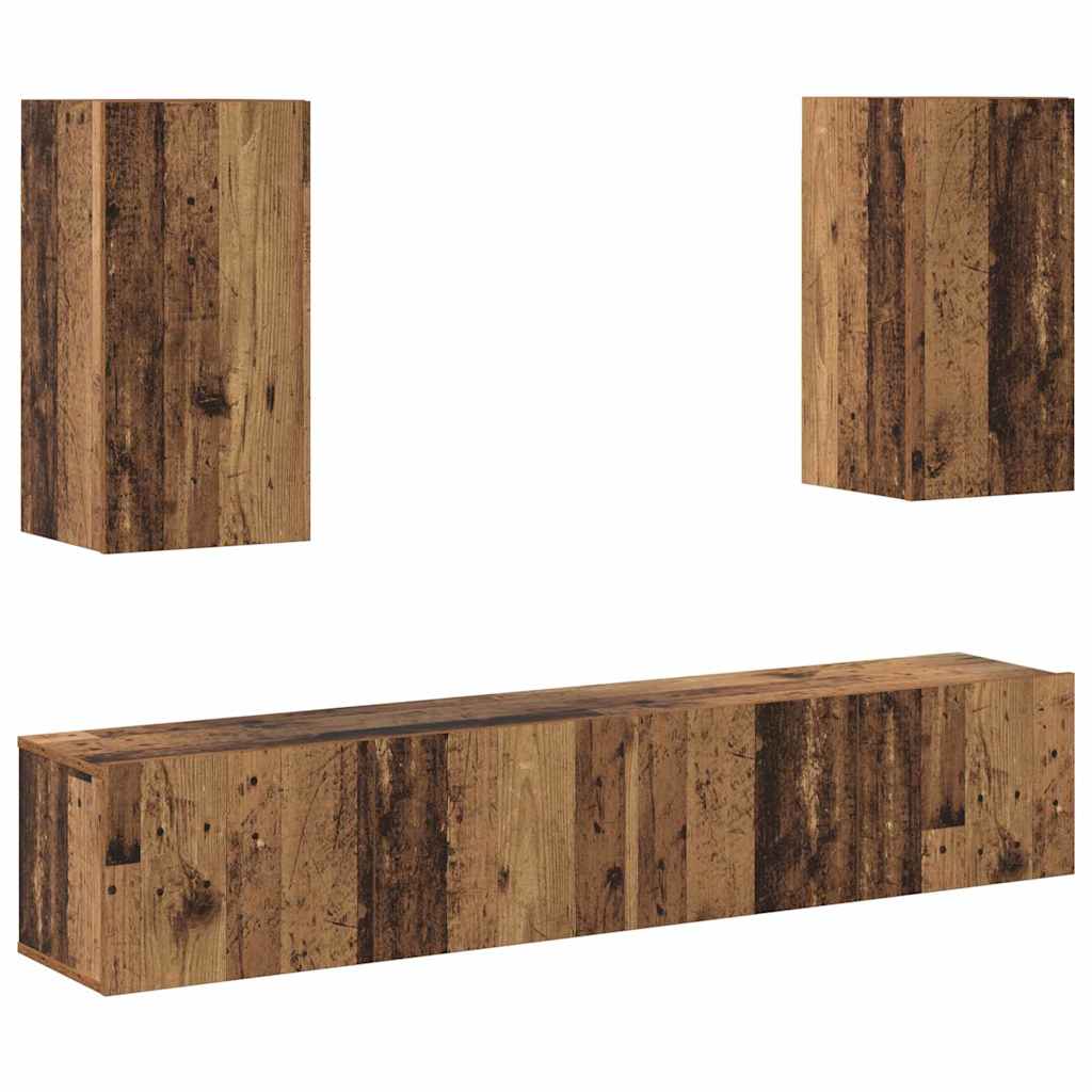 Ensemble meuble TV 4 pcs Bois ancien 80 x 30 x 30 cm - XIOS