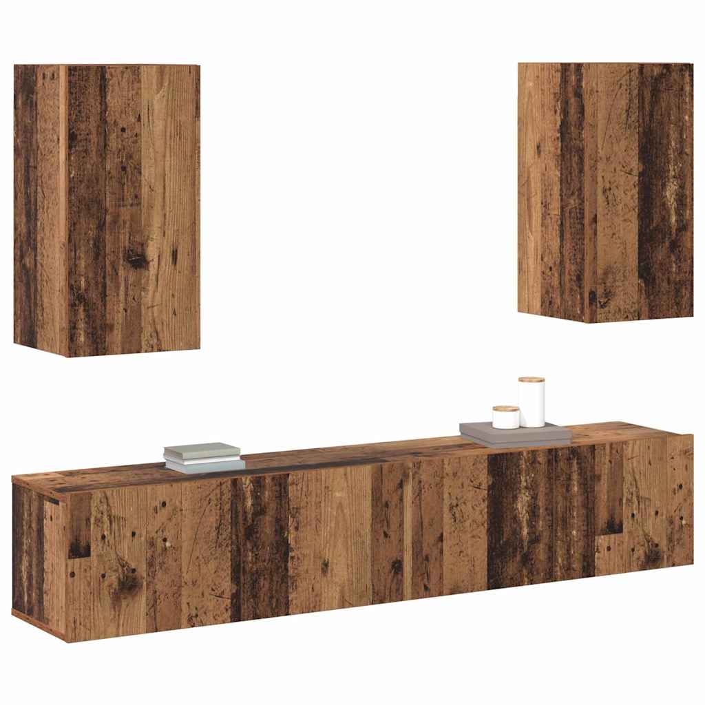 Ensemble meuble TV 4 pcs Bois ancien 80 x 30 x 30 cm - XIOS