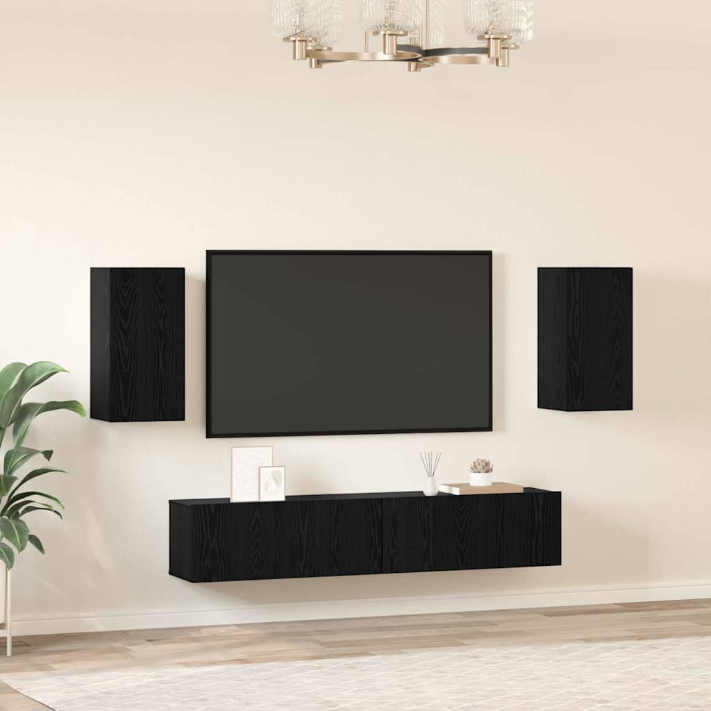 Ensemble meuble TV 4 pcs Chêne noir Bois d'ingénierie - XIOS