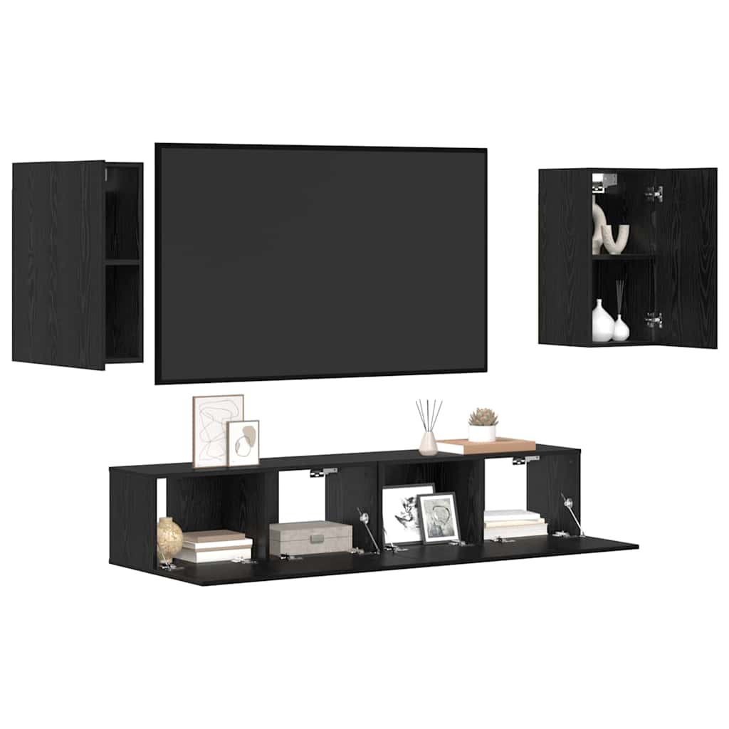 Ensemble meuble TV 4 pcs Chêne noir Bois d'ingénierie - XIOS