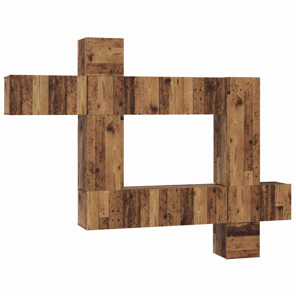 Ensemble meuble TV 10 pcs Bois ancien 30,5 x 30 x 90 cm - XIOS
