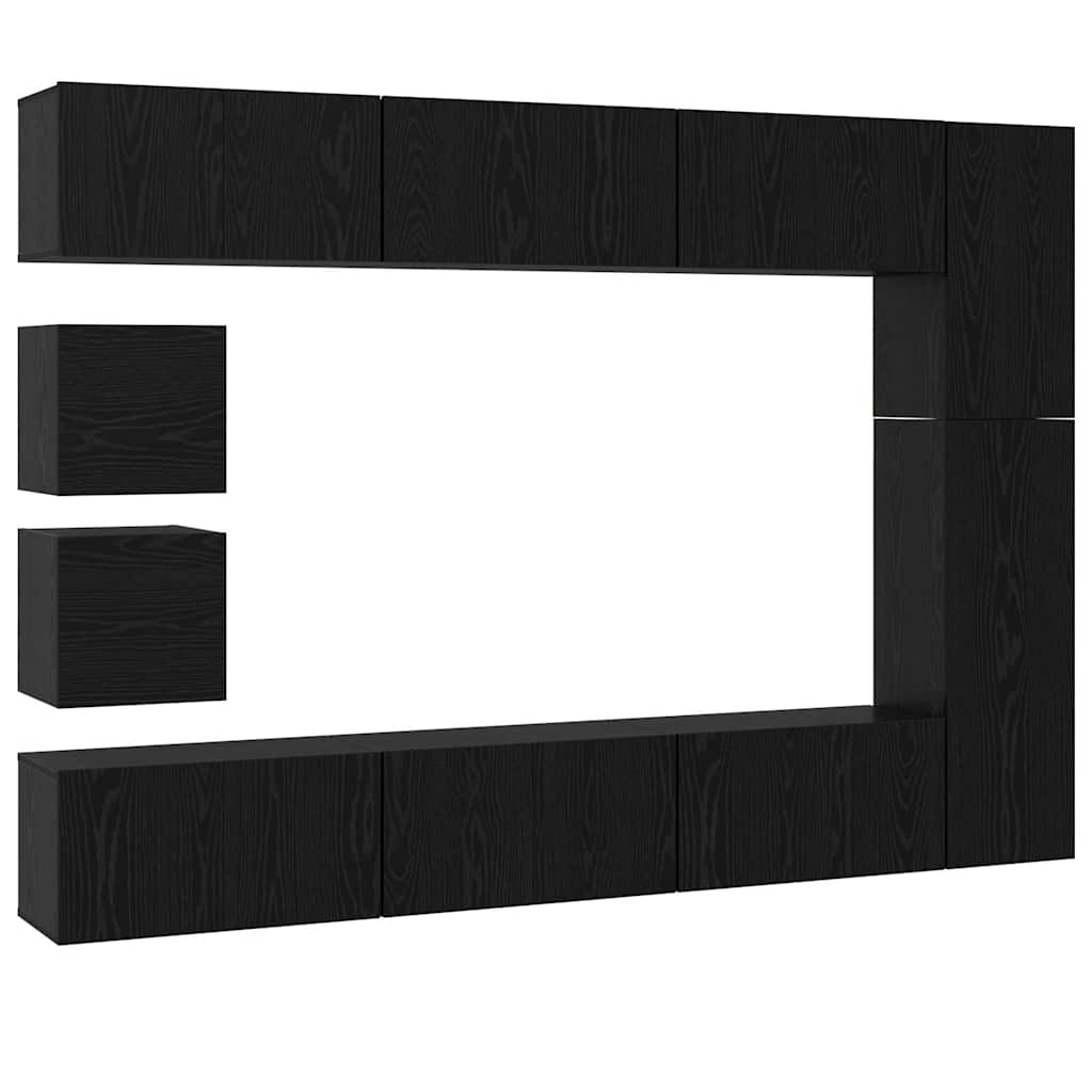 Ensemble meuble TV 10 pcs Chêne noir Bois d'ingénierie - XIOS