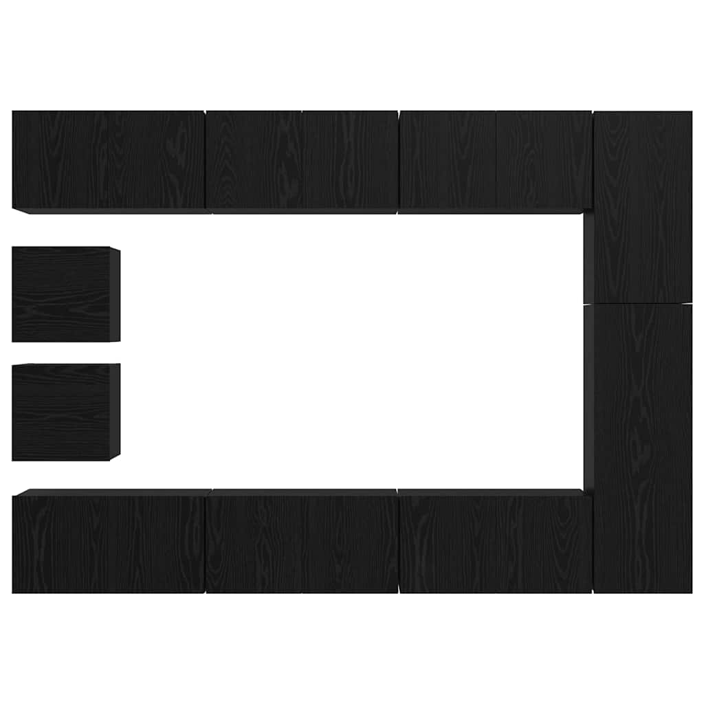 Ensemble meuble TV 10 pcs Chêne noir Bois d'ingénierie - XIOS