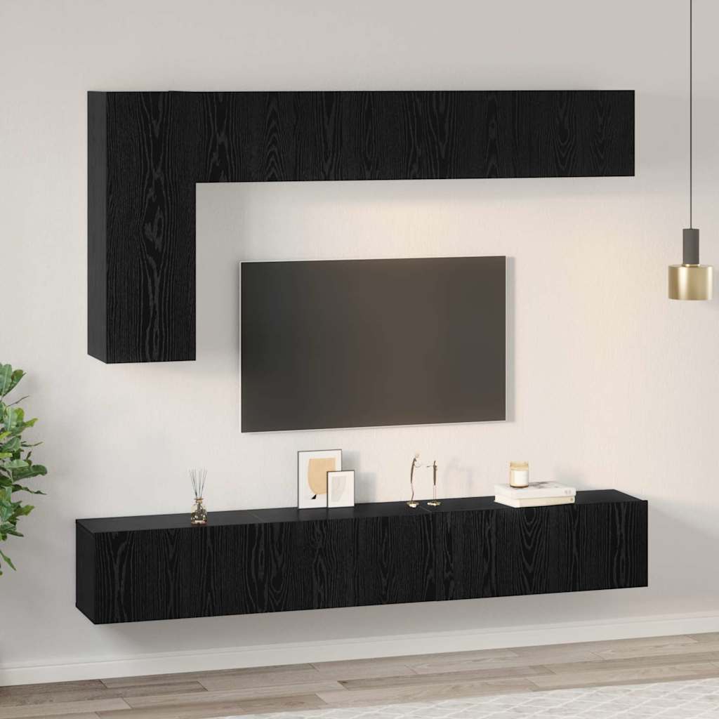 Ensemble meuble TV 6 pcs Chêne noir Bois d'ingénierie - XIOS