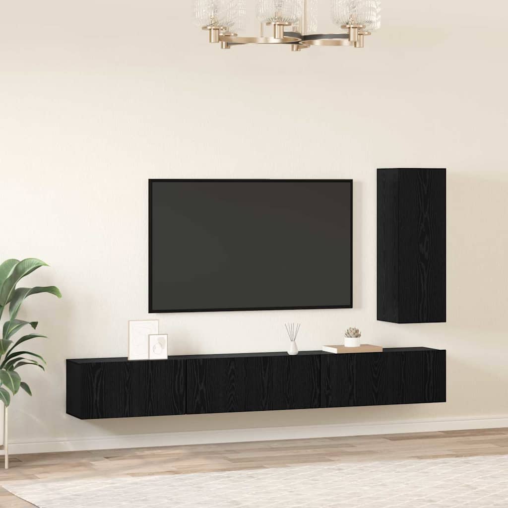 Ensemble meuble TV 4 pcs Chêne noir Bois d'ingénierie - XIOS