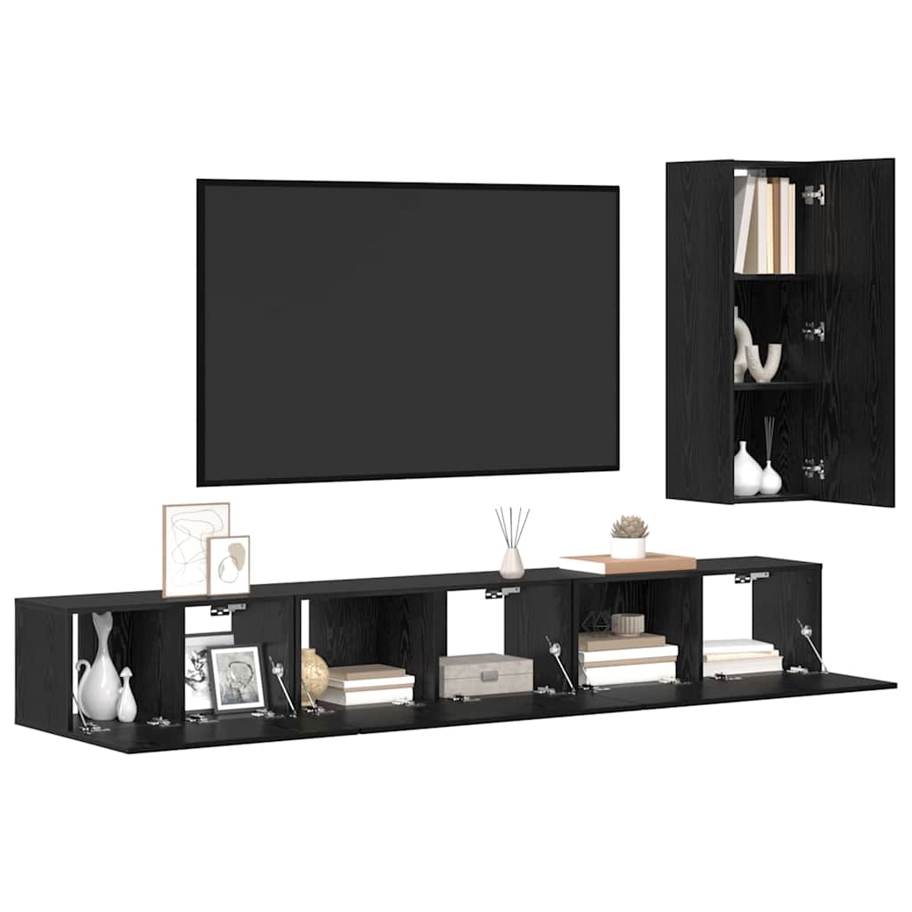 Ensemble meuble TV 4 pcs Chêne noir Bois d'ingénierie - XIOS