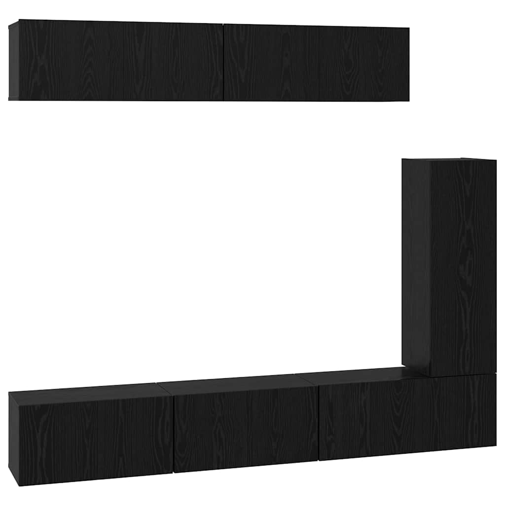 Ensemble meuble TV 6 pcs Chêne noir Bois d'ingénierie - XIOS