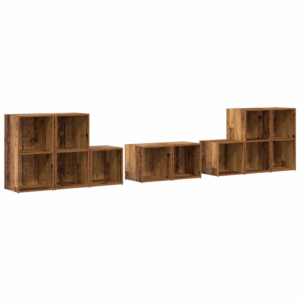 Ensemble de meubles TV 8 pcs Bois Ancien 37 x 35 x 72 cm - XIOS