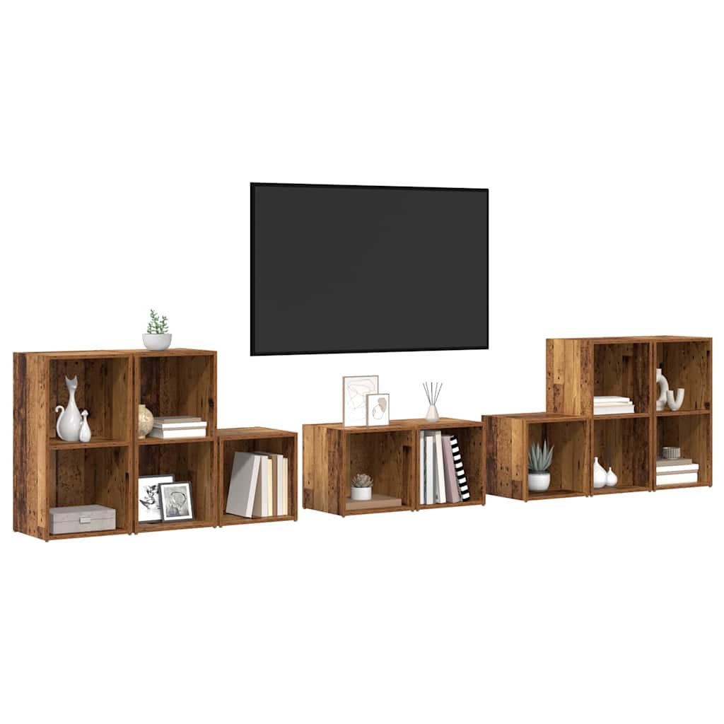 Ensemble de meubles TV 8 pcs Bois Ancien 37 x 35 x 72 cm - XIOS