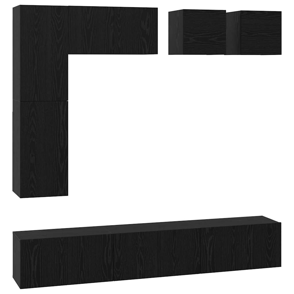 Ensemble meuble TV 8 pcs Chêne noir Bois d'ingénierie - XIOS