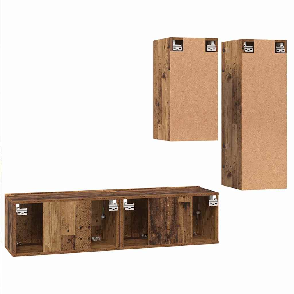 Ensemble meuble TV 4 pcs Bois ancien 30,5 x 30 x 90 cm - XIOS