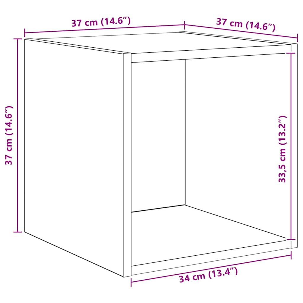 Ensemble meuble TV 4 pcs Bois ancien 37 x 37 x 72 cm - XIOS