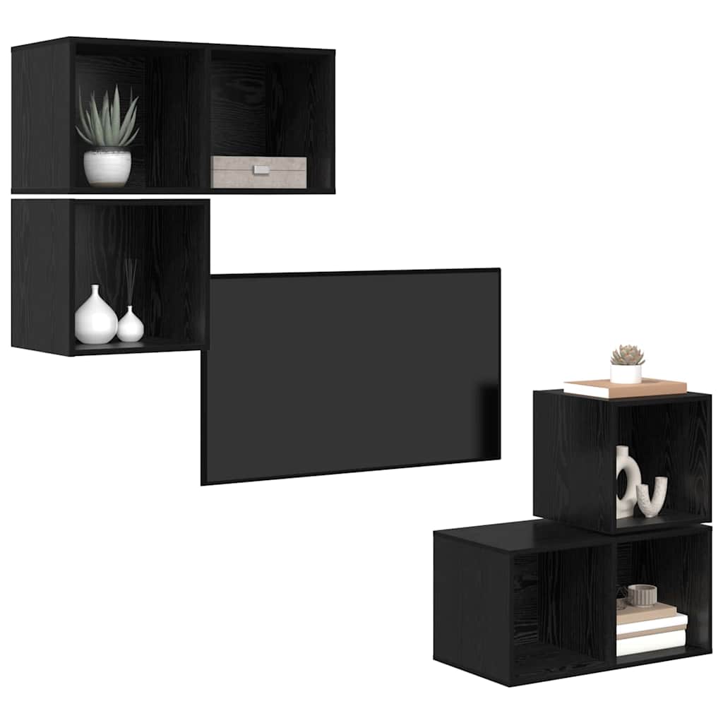 Ensemble meuble TV 4 pcs Chêne noir 37 x 37 x 72 cm - XIOS