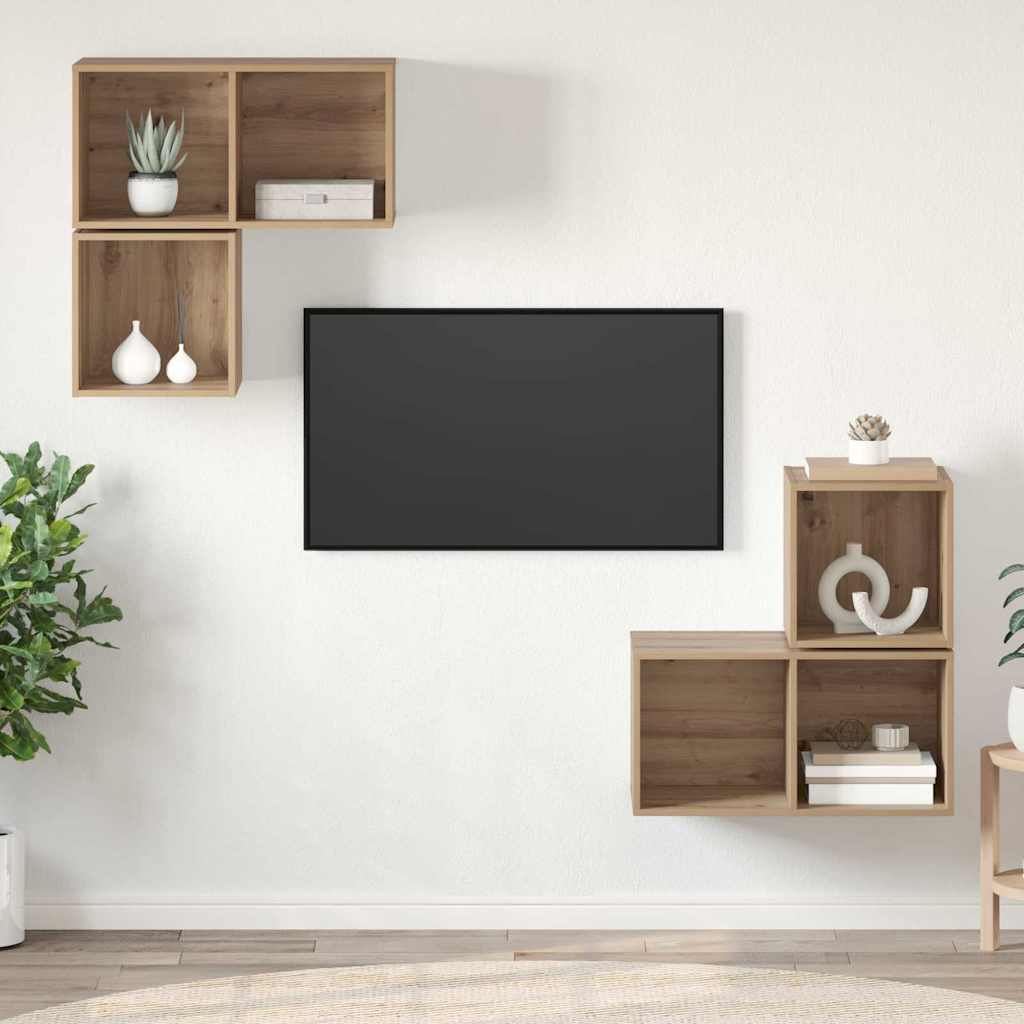 Ensemble meuble TV 4 pcs chêne artisanal 37 x 37 x 72 cm - XIOS