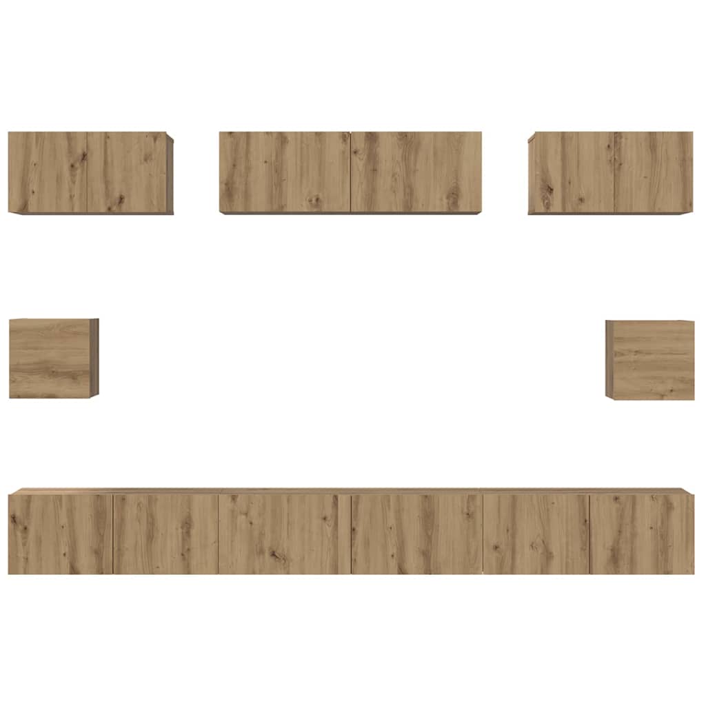 Ensemble meuble TV 8 pcs Chêne artisanal Bois d'ingénierie - XIOS