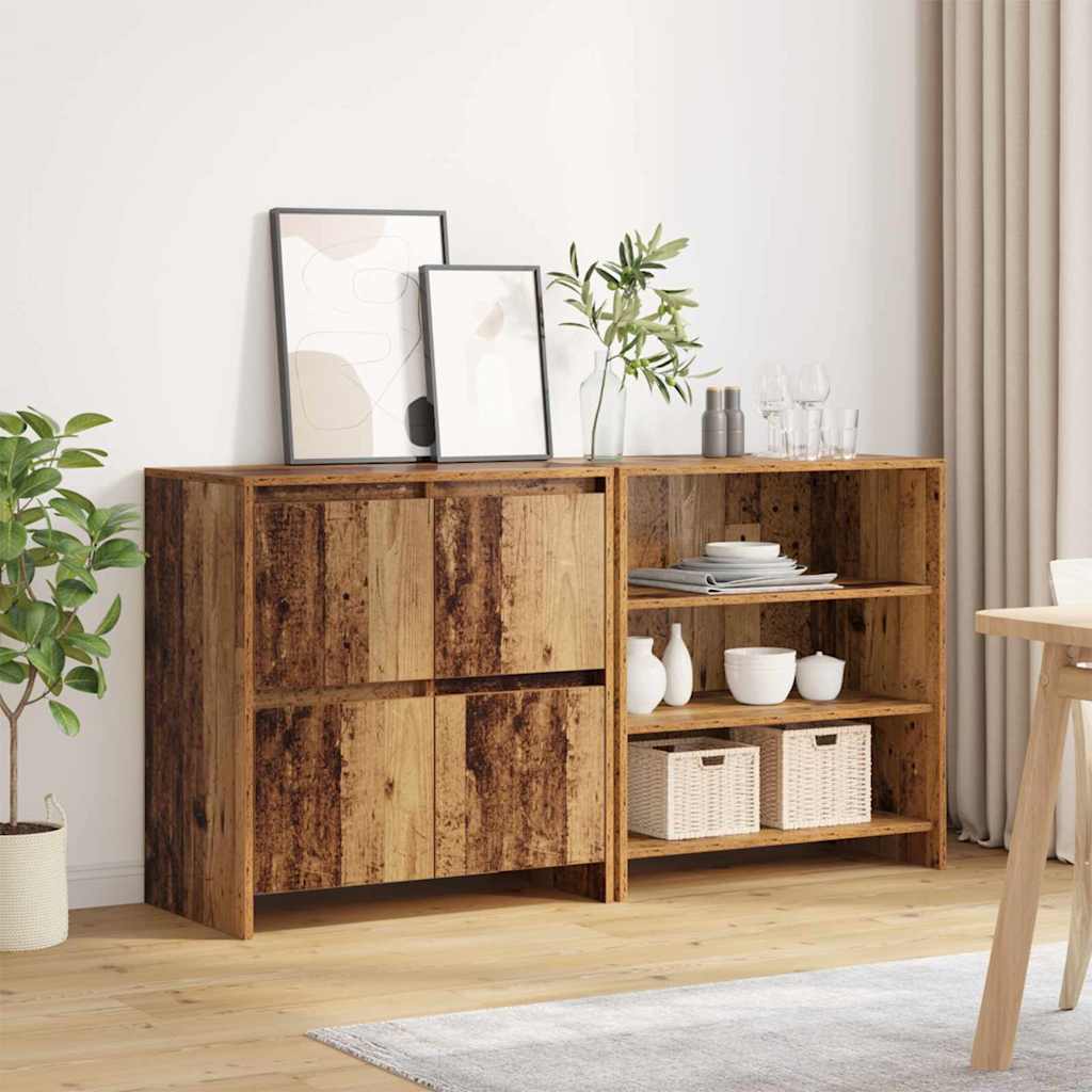Buffets 2 pcs Bois ancien 70 x 41 x 75 cm Bois d'ingénierie - XIOS