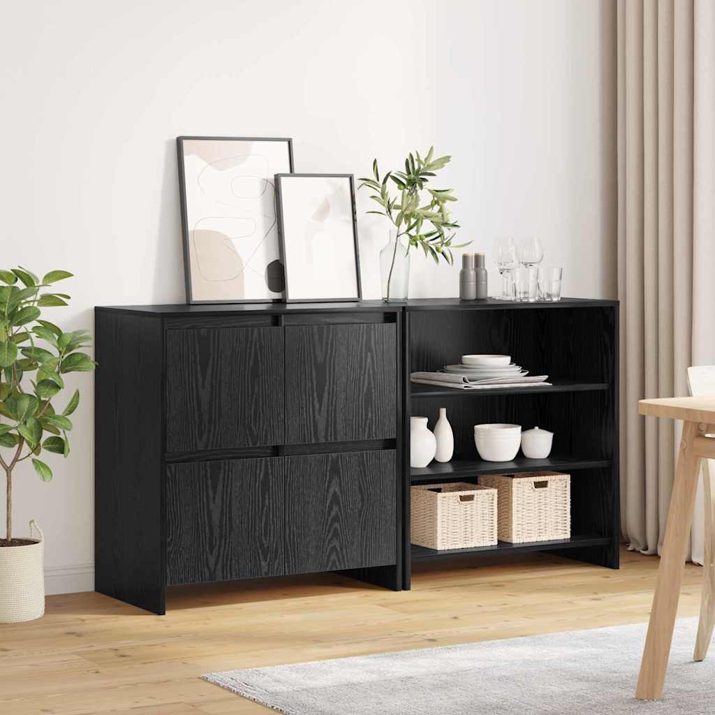 Buffets 2 pcs Chêne noir 70 x 41 x 75 cm Bois d'ingénierie - XIOS