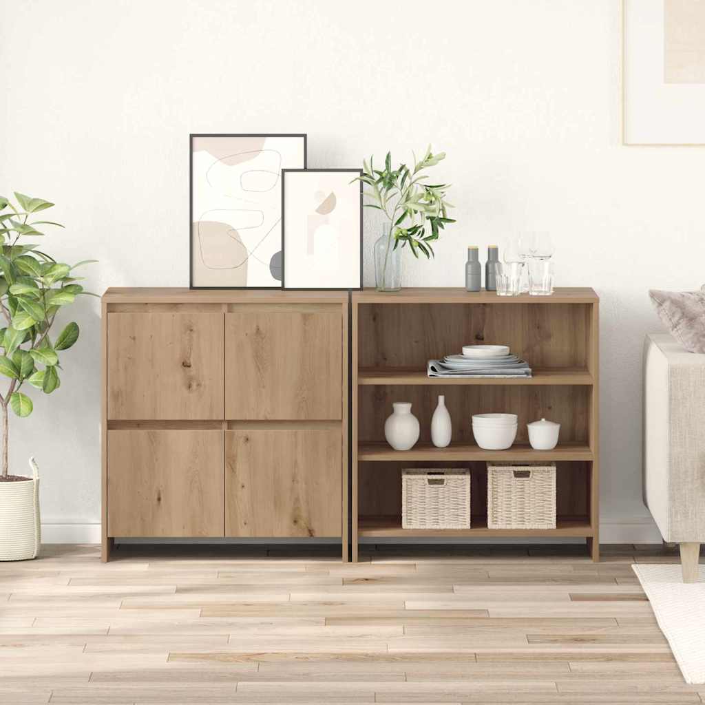 Buffets 2 pcs chêne artisanal 70 x 41 x 75 cm Bois d'ingénierie - XIOS