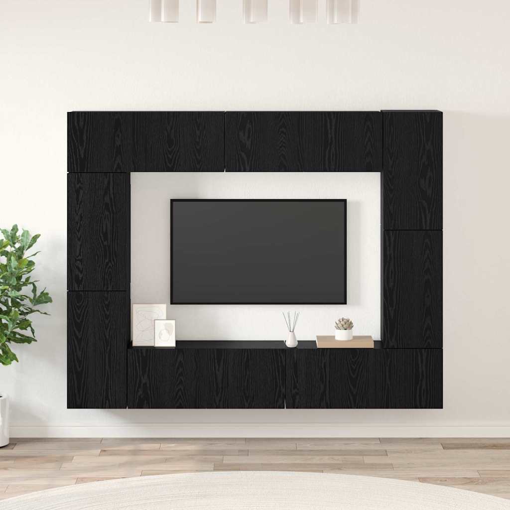 Ensemble meuble TV 8 pcs Chêne noir Bois d'ingénierie - XIOS