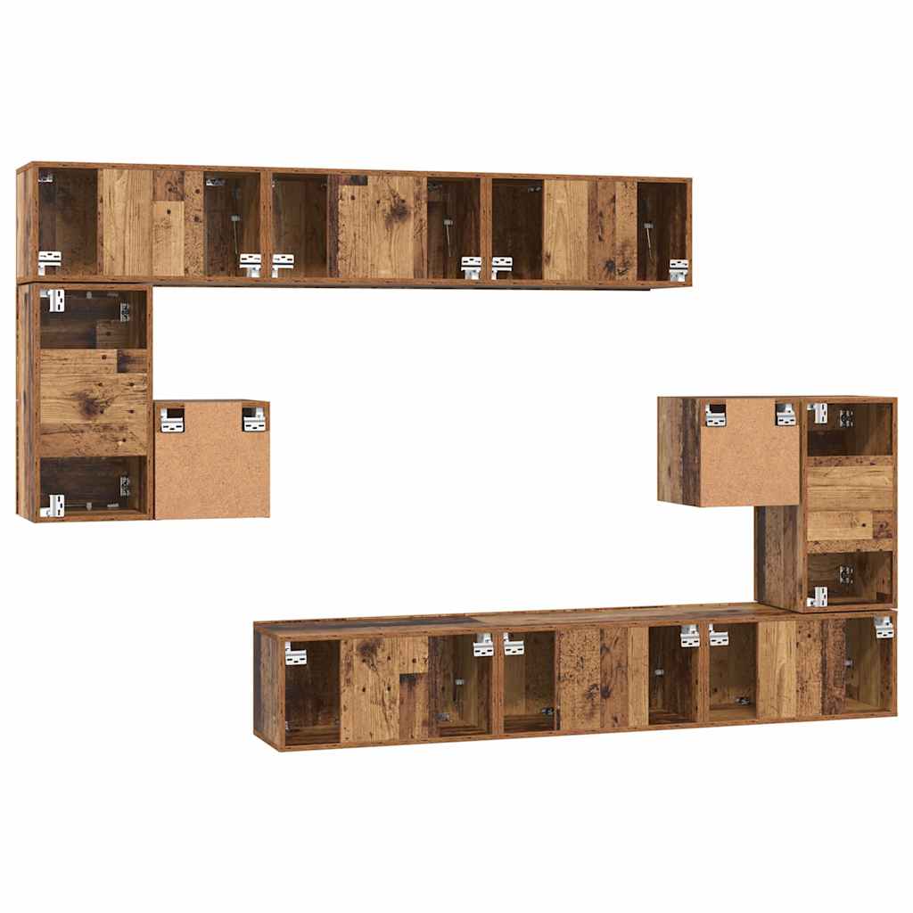 Ensemble meuble TV 10 pcs Bois ancien 60 x 30 x 30 cm - XIOS