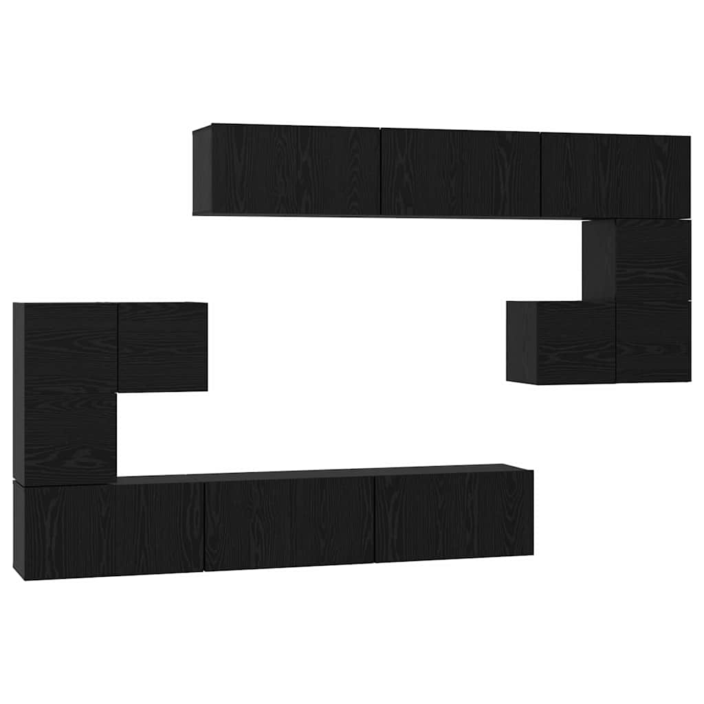Ensemble meuble TV 10 pcs Chêne noir Bois d'ingénierie - XIOS
