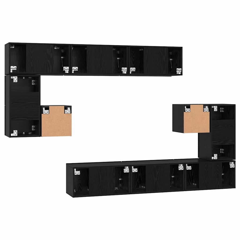 Ensemble meuble TV 10 pcs Chêne noir Bois d'ingénierie - XIOS