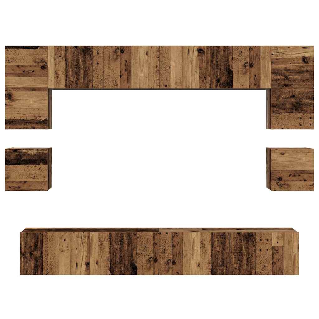 Ensemble meuble TV 8 pcs Bois Ancien Bois d'ingénierie - XIOS