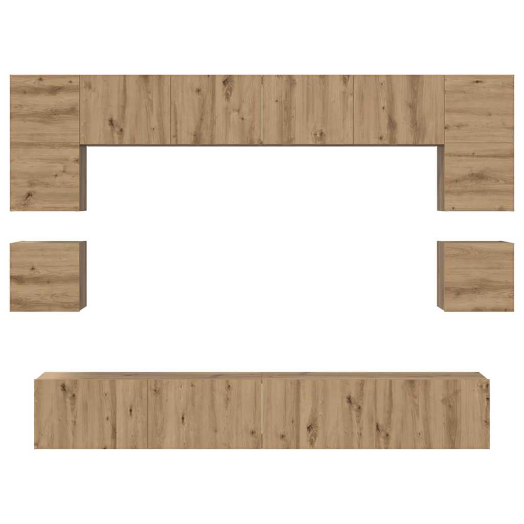 Ensemble meuble TV 8 pcs Chêne artisanal Bois d'ingénierie - XIOS