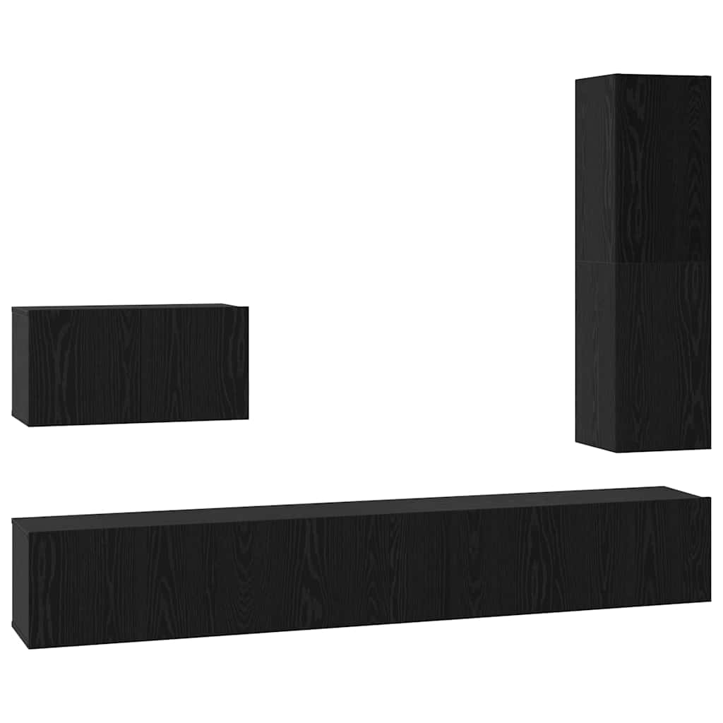 Ensemble meuble TV 4 pcs Chêne noir Bois d'ingénierie - XIOS