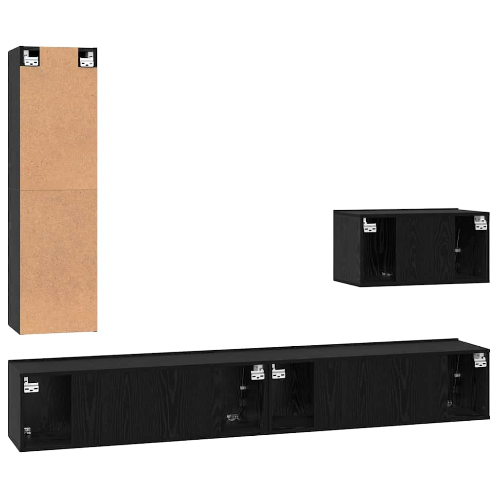 Ensemble meuble TV 4 pcs Chêne noir Bois d'ingénierie - XIOS