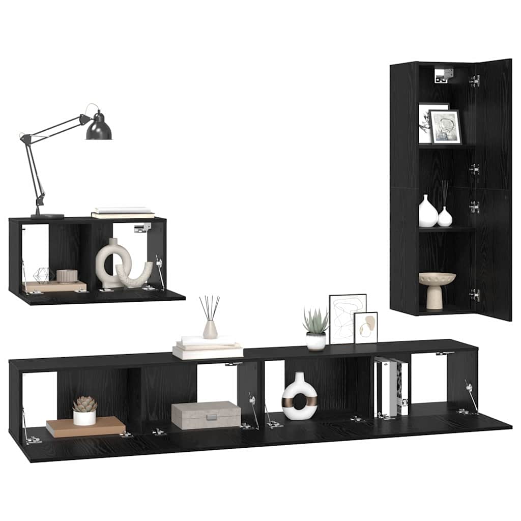 Ensemble meuble TV 4 pcs Chêne noir Bois d'ingénierie - XIOS