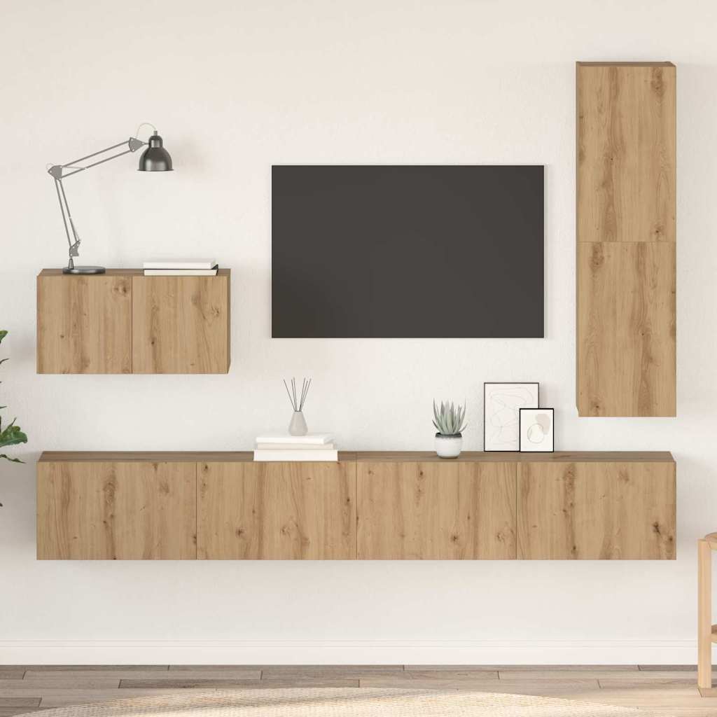 Ensemble meuble TV 4 pcs Chêne artisanal Bois d'ingénierie - XIOS