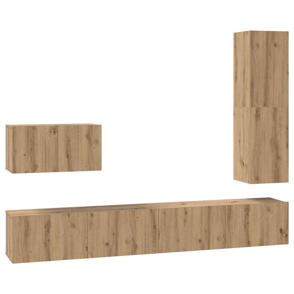 Ensemble meuble TV 4 pcs Chêne artisanal Bois d'ingénierie - XIOS