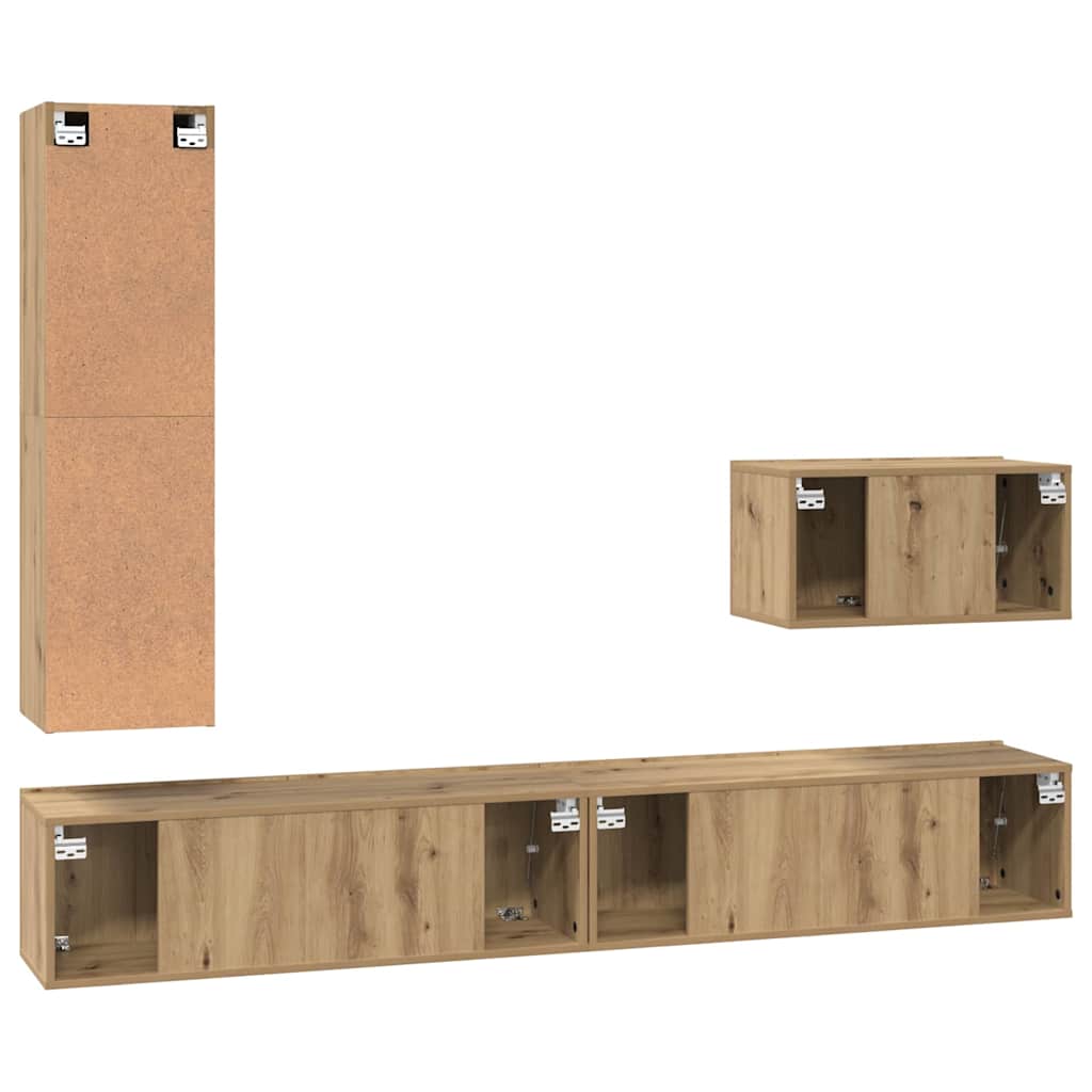 Ensemble meuble TV 4 pcs Chêne artisanal Bois d'ingénierie - XIOS