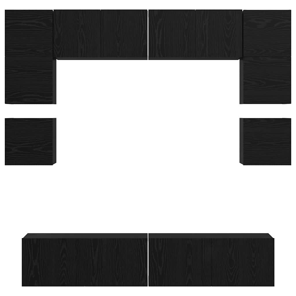 Ensemble meuble TV 8 pcs Chêne noir Bois d'ingénierie - XIOS