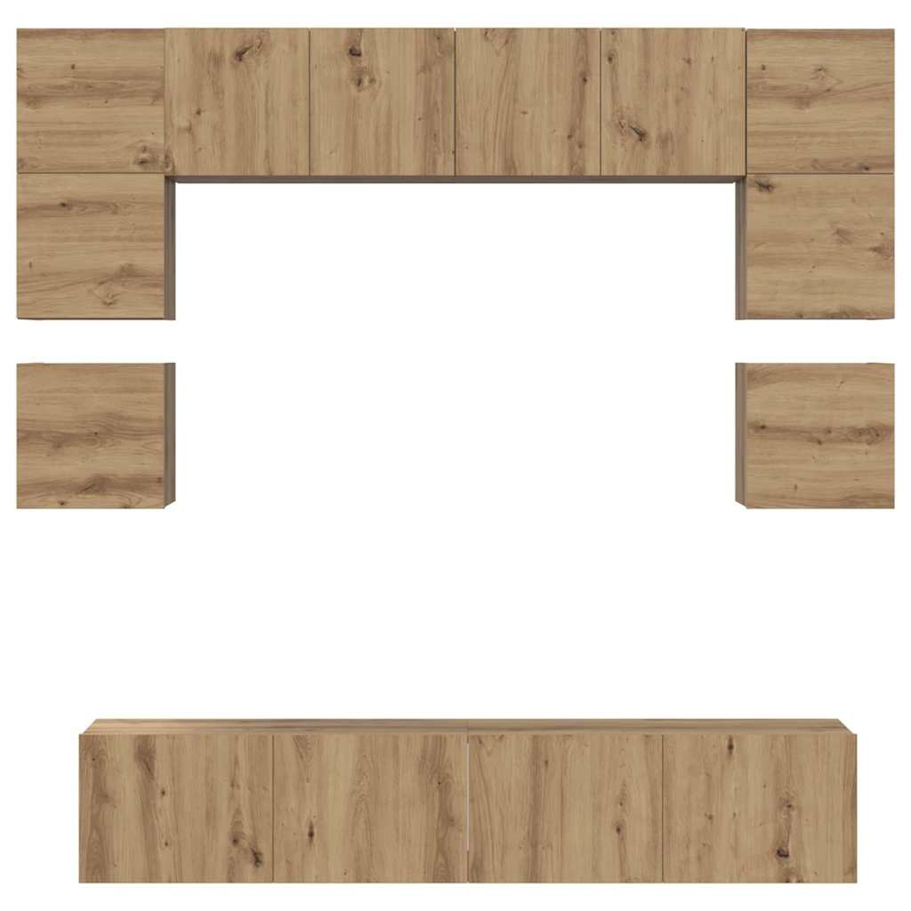 Ensemble meuble TV 8 pcs Chêne artisanal Bois d'ingénierie - XIOS