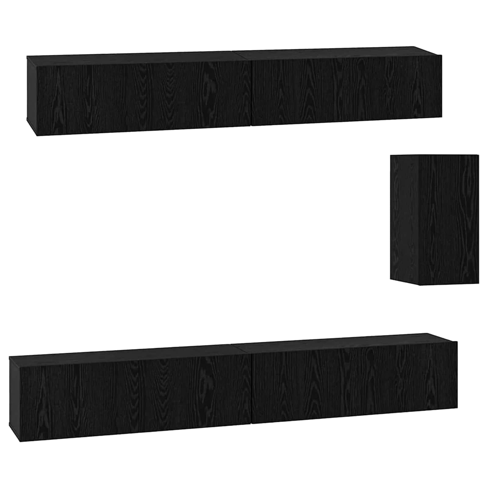 Meuble TV mural 3 pcs Chêne noir Bois d'ingénierie - XIOS
