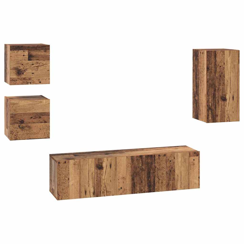 Ensemble de meubles TV 5 pcs Bois ancien 30.5 x 30 x 60 cm - XIOS