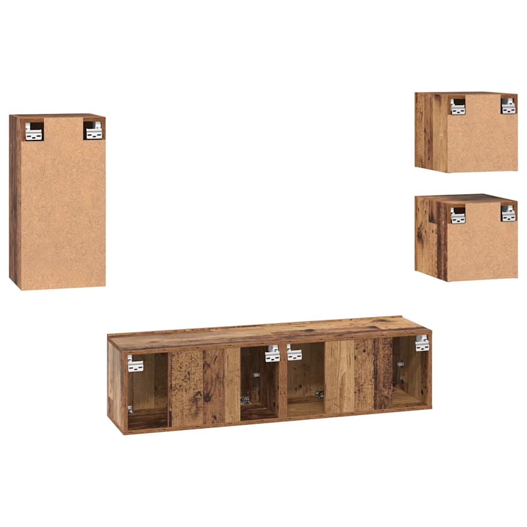 Ensemble de meubles TV 5 pcs Bois ancien 30.5 x 30 x 60 cm - XIOS