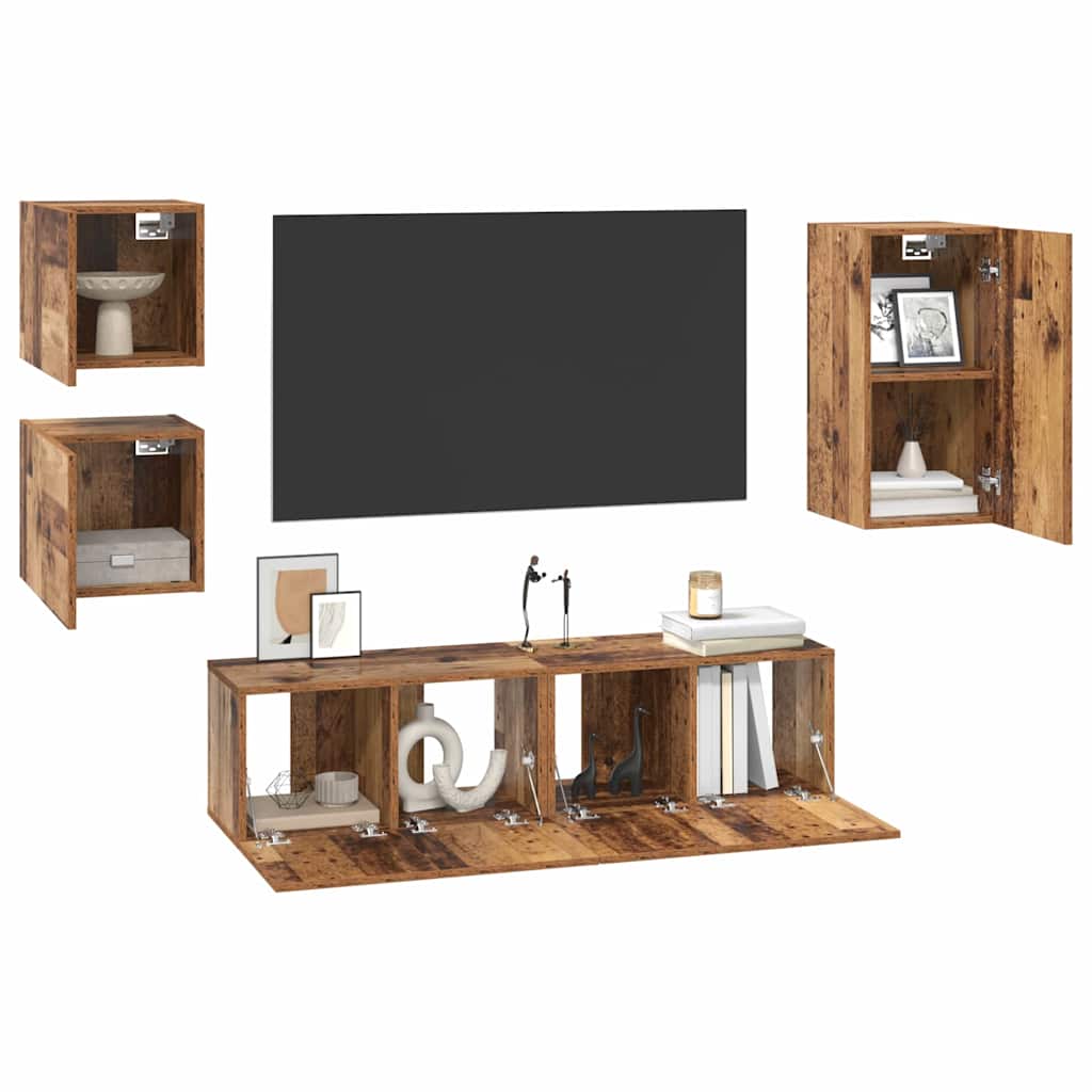 Ensemble de meubles TV 5 pcs Bois ancien 30.5 x 30 x 60 cm - XIOS