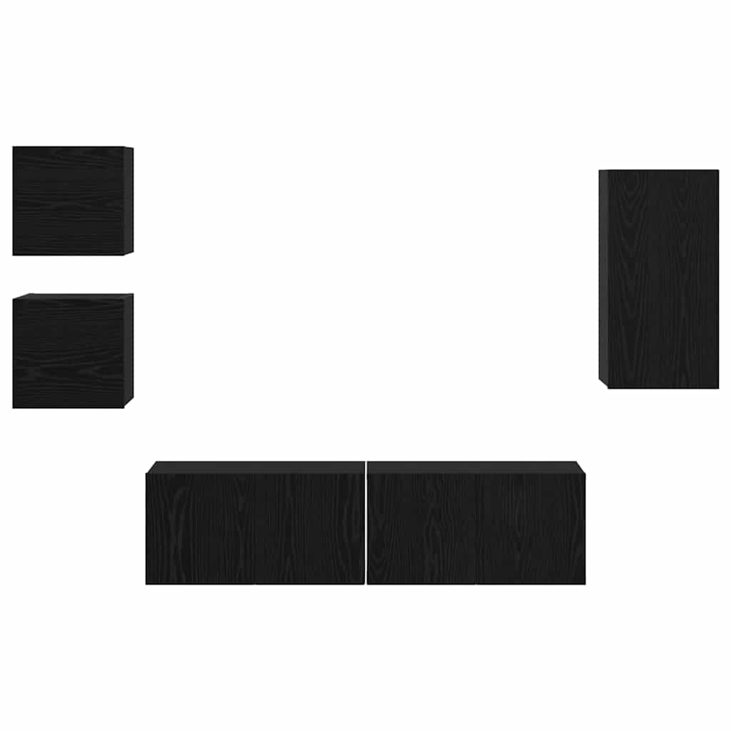 Ensemble meuble TV 5 pcs Chêne noir Bois d'ingénierie - XIOS