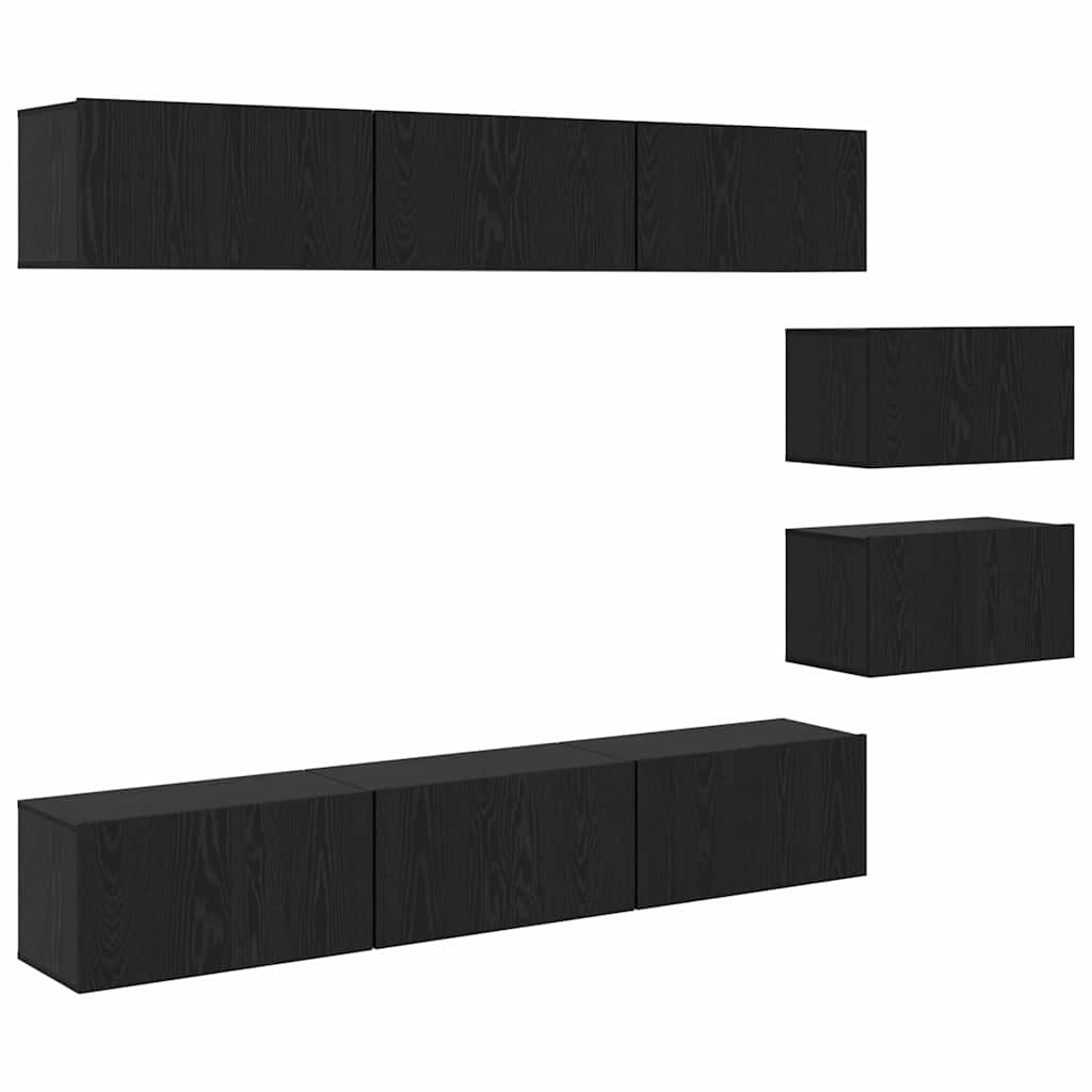Ensemble meuble TV 8 pcs Chêne noir 60 x 30 x 30 cm - XIOS