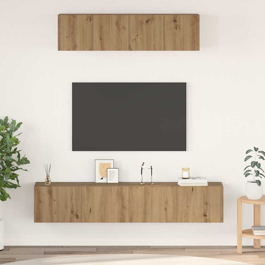 Ensemble meuble TV 4 pcs Chêne artisanal Bois d'ingénierie - XIOS