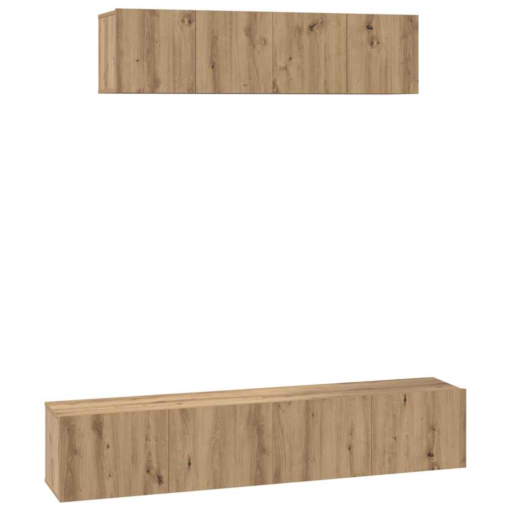 Ensemble meuble TV 4 pcs Chêne artisanal Bois d'ingénierie - XIOS