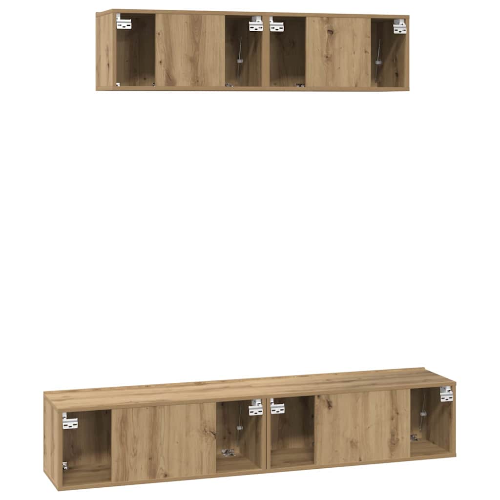Ensemble meuble TV 4 pcs Chêne artisanal Bois d'ingénierie - XIOS
